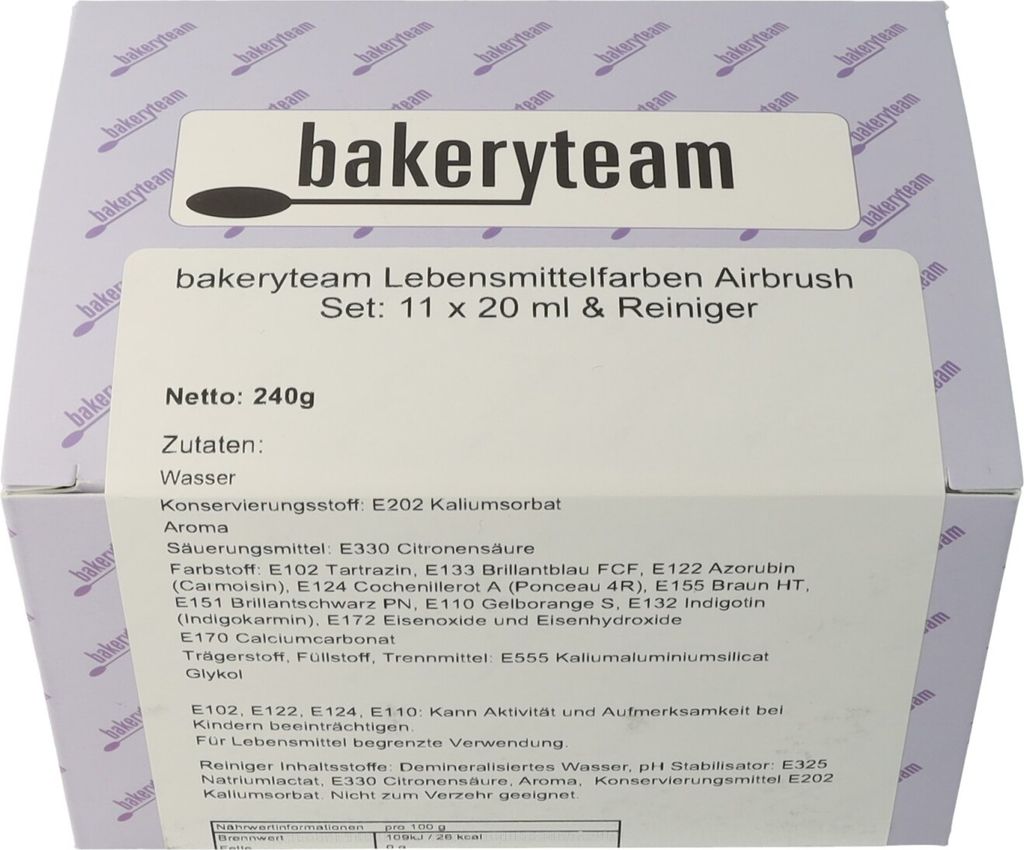bakeryteam Lebensmittelfarben Airbrush 11 x 20ml + Reiniger Produktbild 4