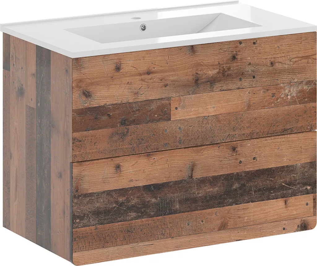 Meuble de salle de bains compact Vicco Izan 2 pièces bois ancien 54554