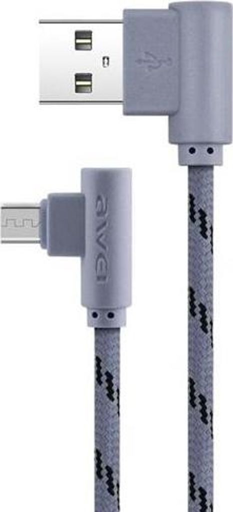 Awei CL-90 Micro-USB-Ladekabel (abgewinkelt), grau