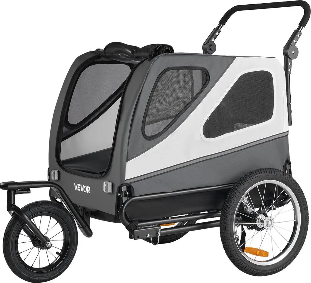 Poussette et remorque vélo pour animaux - Châssis pliable charge 45 kg