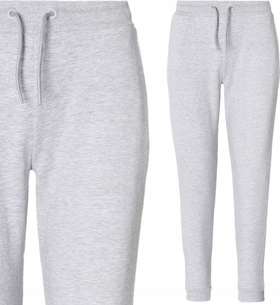 Damen-Sweatpants Isolierte Jogger Glatt Grau Klassisch MORAJ S