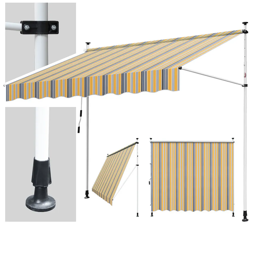 Tenda da Sole Retrattile Jiubiaz 400x120cm | Protezione UV Balcone
