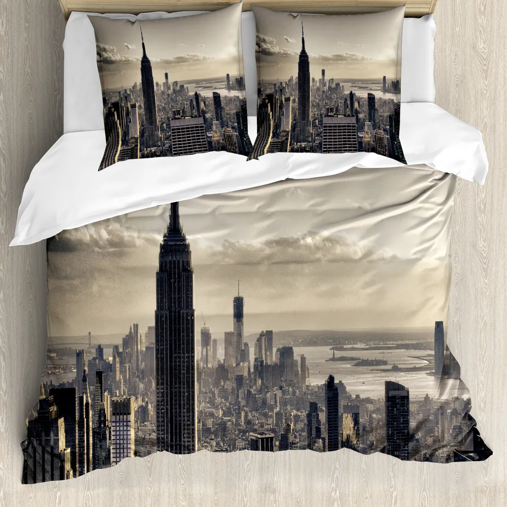 Copripiumino Anallergico ABAKUHAUS NYC Winterzeit 200x200 Grigio