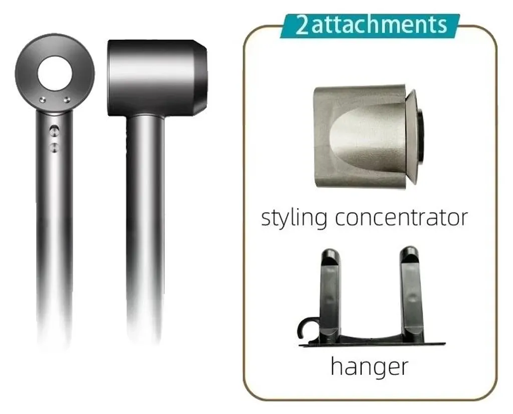 Sèche-cheveux 2P-27M ions négatifs : 3 vitesses pour un brushing parfait