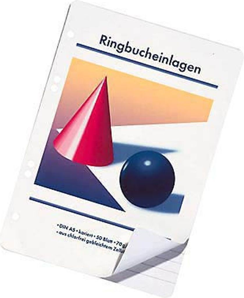Ringbucheinlagen Kugel und Kegel A5 liniert, 50 Blätter, 10 Satz