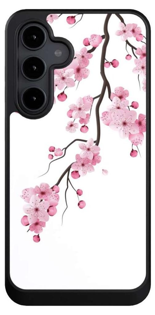 NIVOCASE Hülle für Samsung Galaxy S24 FE 5G Handyhülle NIVOcore Case Schwarz Asien Japan Kirschblüten