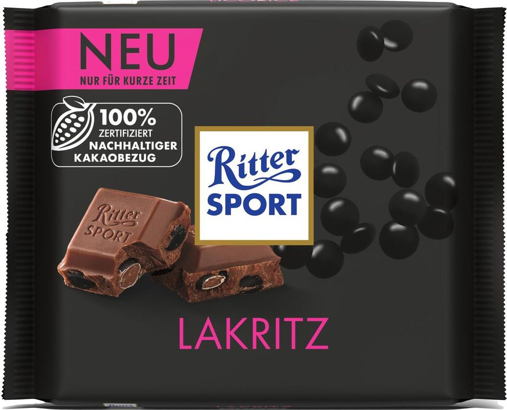 Ritter Sport Lakritz Vollmilchschokolade besondere Mischung