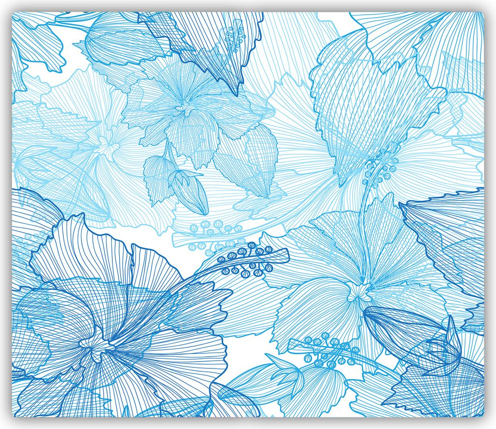 Tulup Glas Herdabdeckplatte Ceranfeldabdeckung Spritzschutz Glasabdeckplatte Kochplattenabdeckung und Schneidebrett - Einteilig - 60x52 cm Hawaii B...