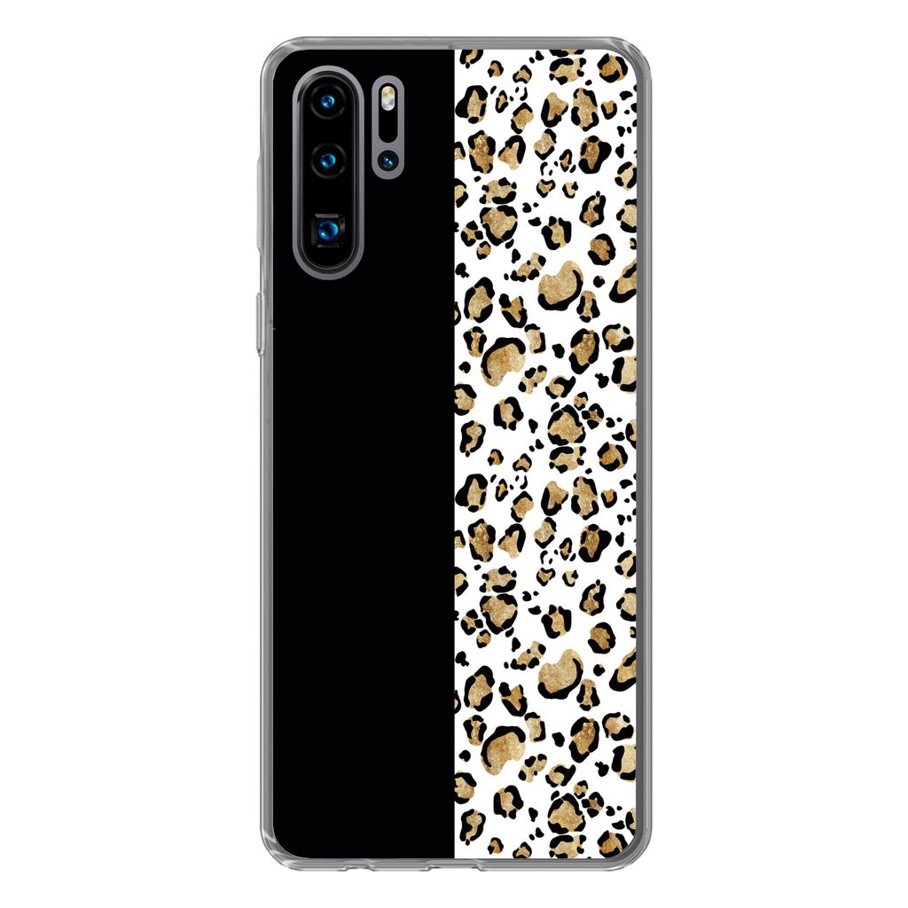 MuchoWow Handyhülle Schutzhülle Hülle für Huawei P30 Pro Panther Druck - Tiere - Aquarell Silikon Softcase Handy Hülle - Schutzdeckel