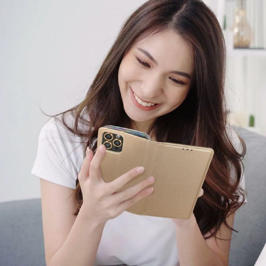 Smart Case Xiaomi Redmi A3 Oro - Cover Protettiva con Stand e Magnete - 3