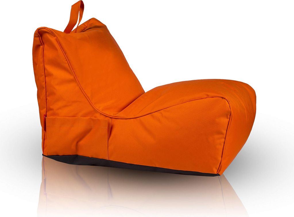 Ecopuf, Flavio, Sitzsack Pouf, Sack Poufsessel Pufsack, mit Seitentasche, Orange Nc9