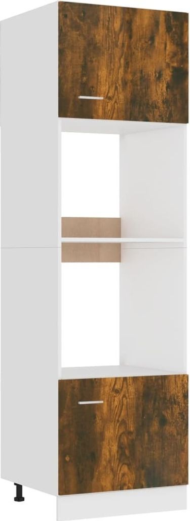 vidaXL Armoire pour micro-ondes Chêne fumé 60x57x207 cm Image du produit 