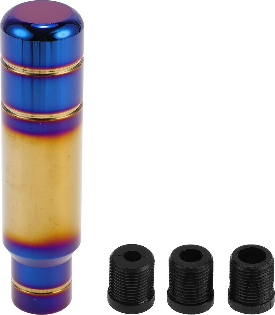 Auto Schaltknauf, 13cm Universal fš¹r Automatik- und Schaltgetriebe mit 3 Adaptern aus Aluminiumlegierung in Burnt Blue Gold Ton, 1 Set