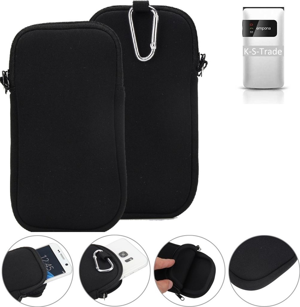 K-S-Trade Neopren-Hülle Handy-Hülle kompatibel mit Emporia FLIP basic Schutzhülle Neoprenhülle Sleeve Schutz-Hülle Gürtel Tasche Case Holster