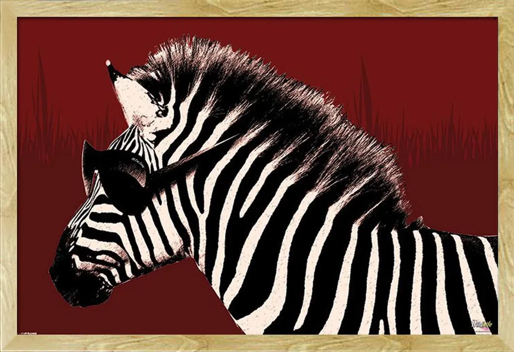 Offerta Poster Zebra Troy + Cornice Shinsuke 61x91,5 MDF Faggio