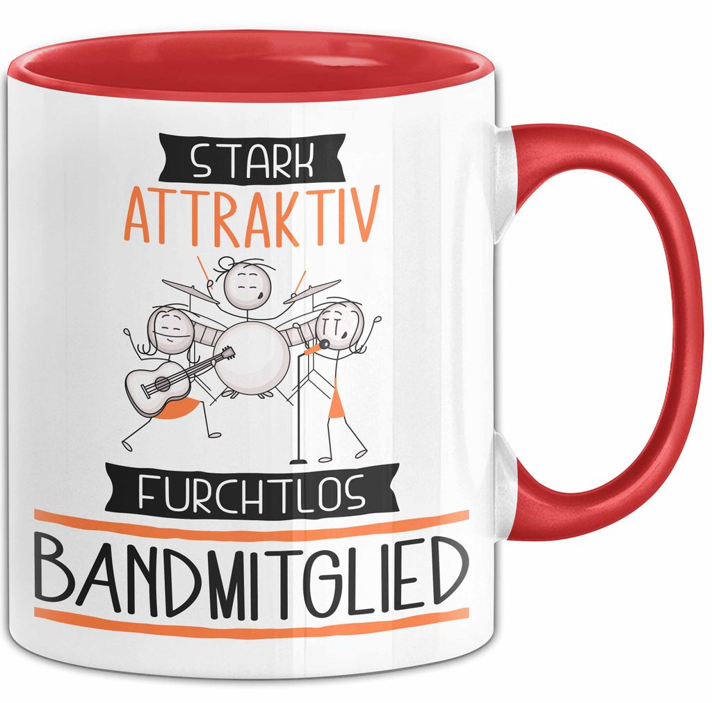 Bandmitglied Tasse Geschenk Becher Stark Attraktiv Furchtlos Bandmitglied Lustige Geschenkidee (Rot)