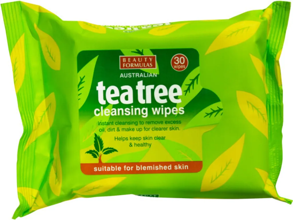 Salviette detergenti con olio di Tea Tree, 30 pezzi - Salviette detergenti naturali per una cura delicata della pelle
