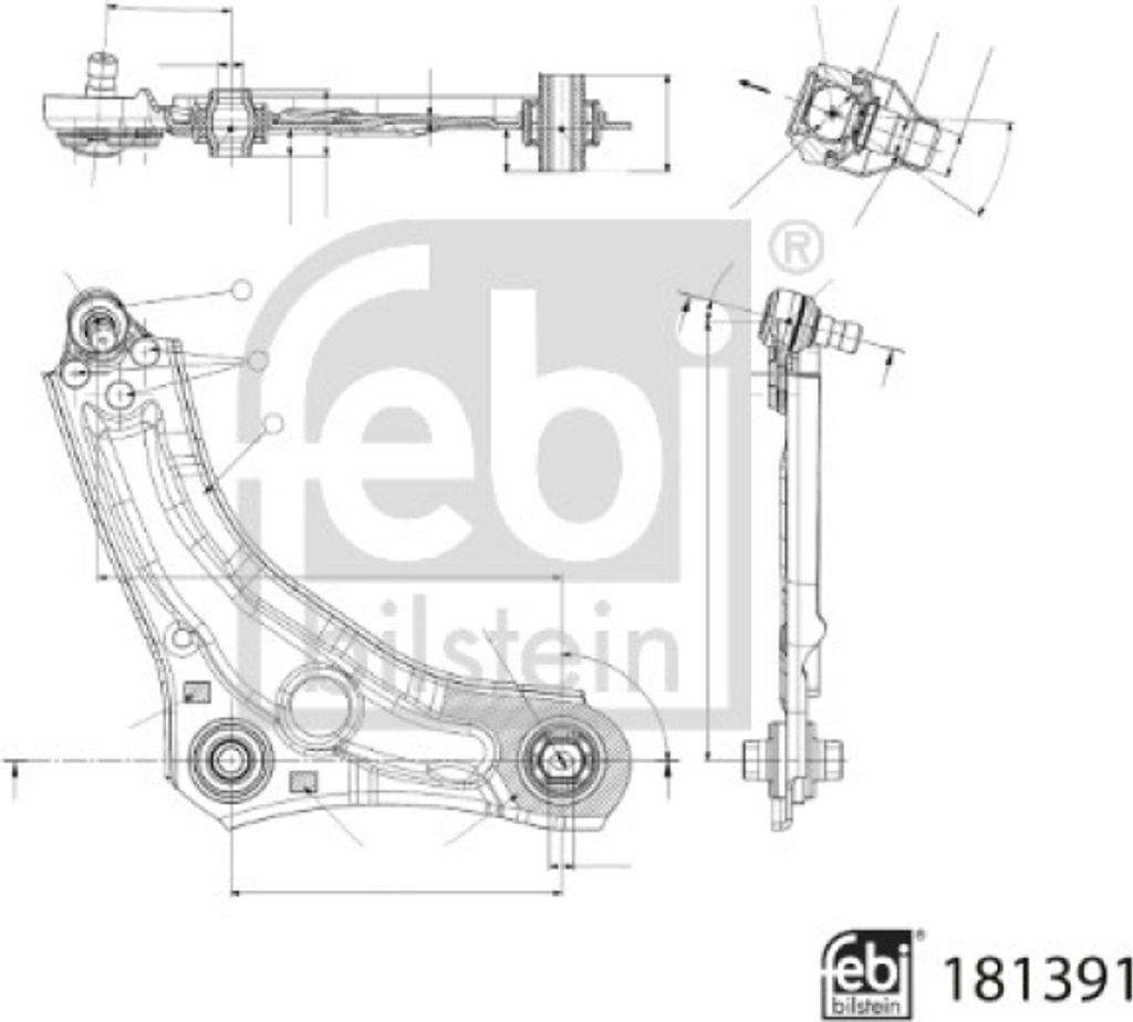 FEBI BILSTEIN Querlenker Lenker Radaufhängung Vorne rechts 181391