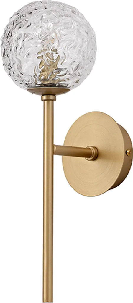 Nova Luce Mirano Lampe Murale à Globe en Verre Transparent et Or Satiné