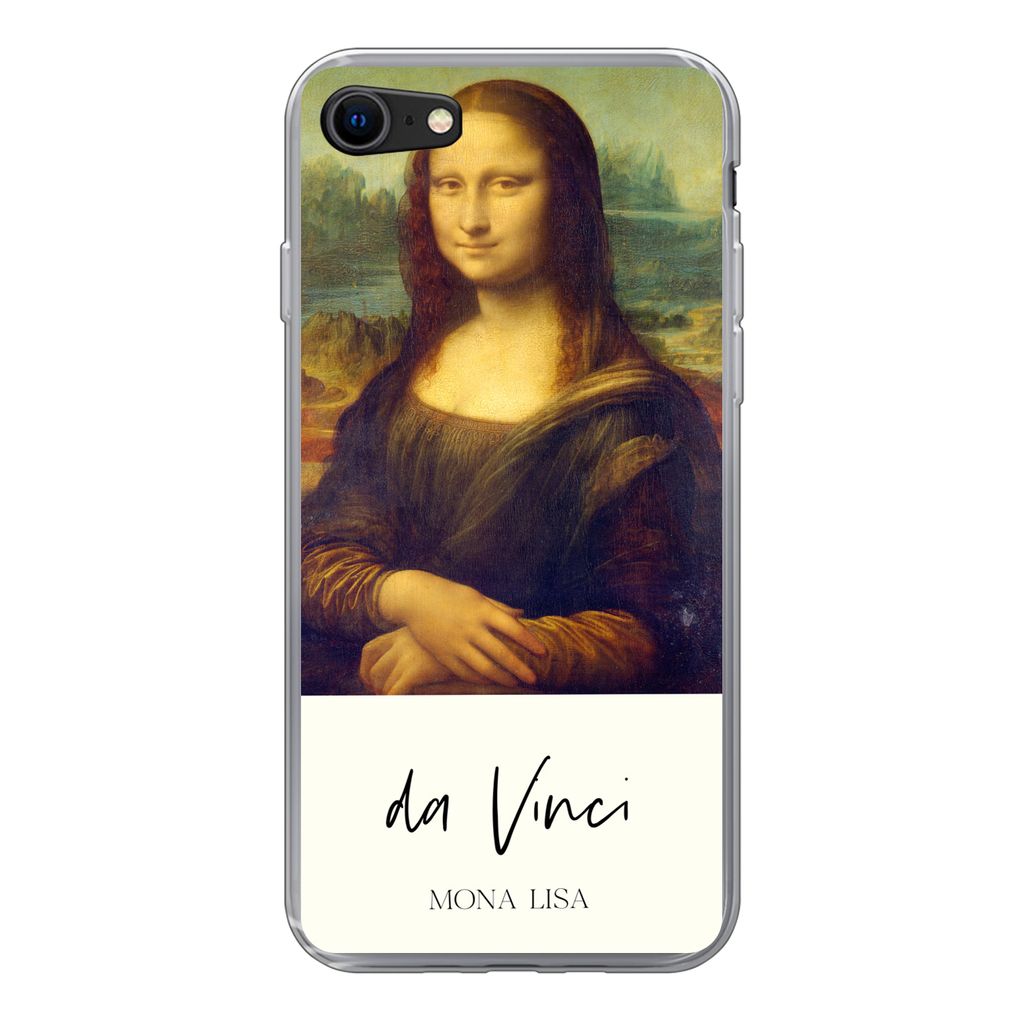 MuchoWow Handyhülle Schutzhülle Hülle für iPhone SE 2020 Mona Lisa - Leonardo da Vinci - Alte Meister Silikon Softcase Handy Hülle - Kartenb...
