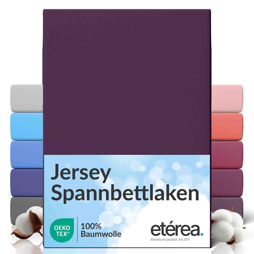 Jersey Spannbettlaken 180x200 - 200x200 cm, 100% Baumwolle Produktbild 
