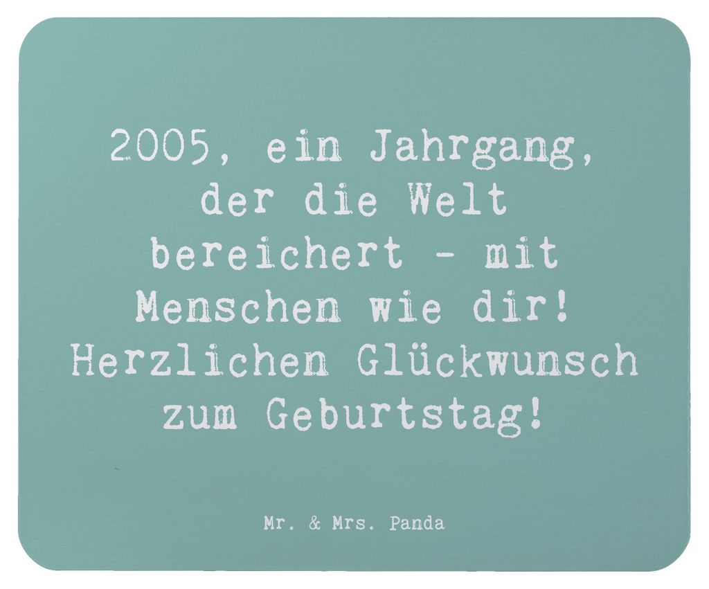 Mr. & Mrs. Panda Mouse Pad Spruch 2005 Geburtstag - Meeresbrise - Geschenk, Geburtstagsparty, pc mousepad, Mauspad, Happy Birthday, besondere Gener...