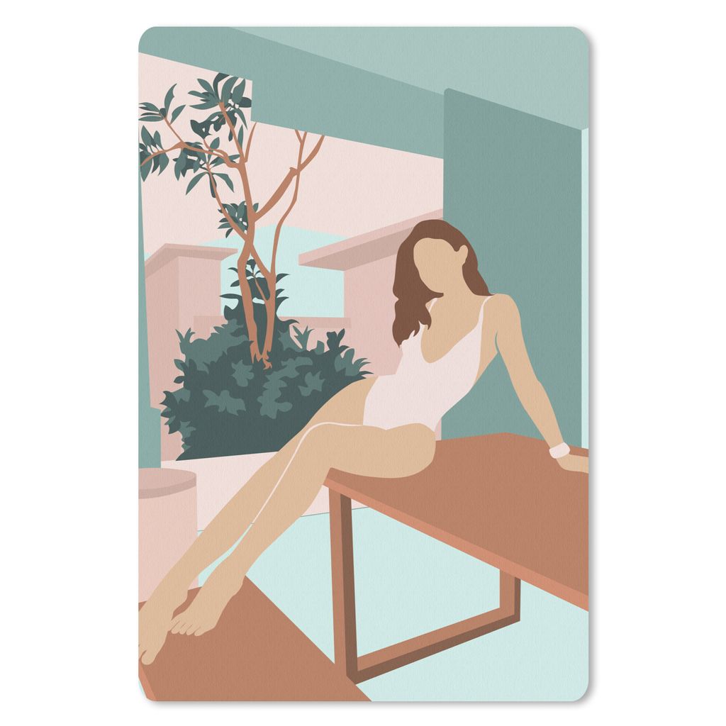 MuchoWow Mauspad Mousepad Frau - Badeanzug - Sommer 40x60 cm - Mousepads - Maus Mat - Pad - Mausunterlage - Schreibtisch Accesoire