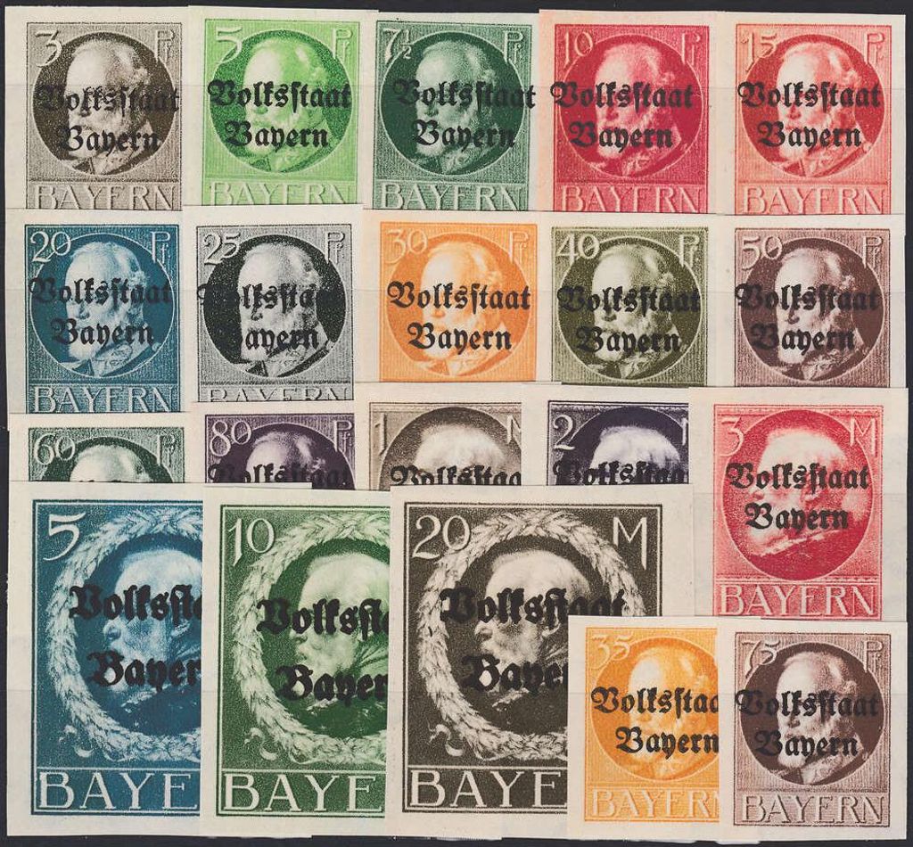 Bayern Nr. 116-135B postfrisch ** Volksstaat 20 Werte