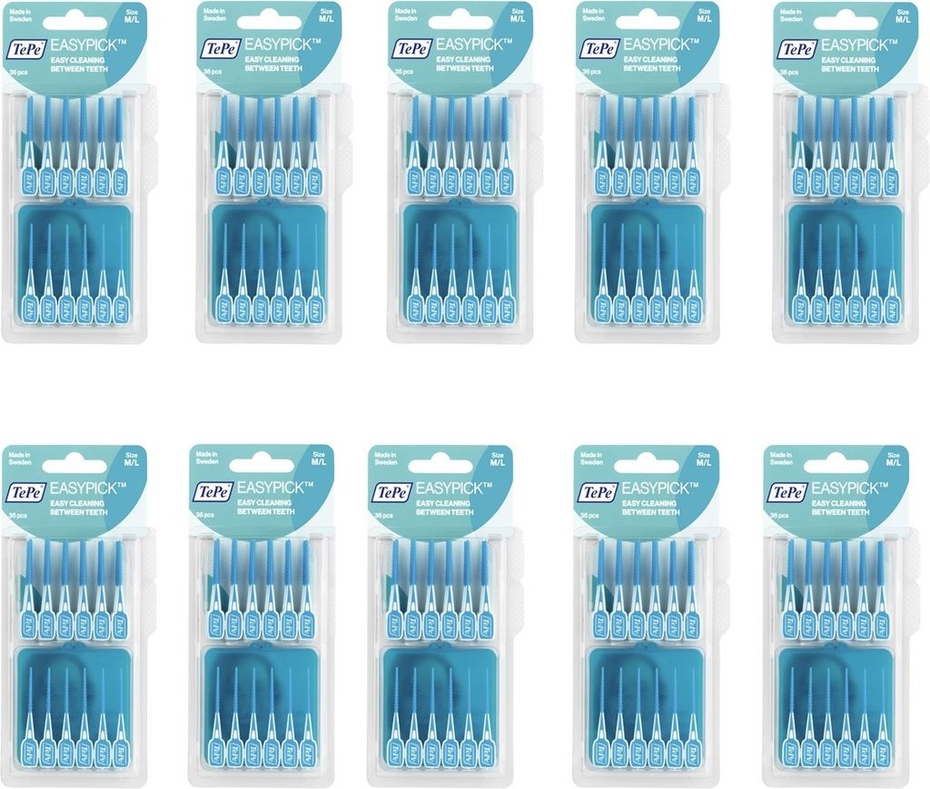 10x  TePe Easy Pick M/L blau a 36 Stück Produktbild 