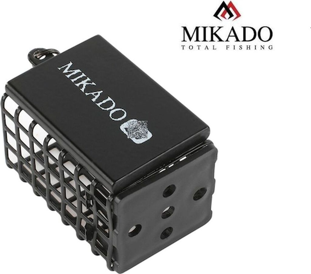"MIKADO" eckiger schwarzer Futterkorb 25x30x44mm Feeder With Bottom 15g