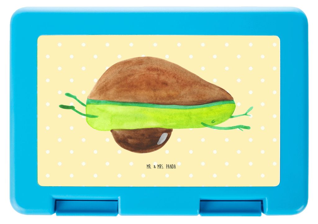 Mr. & Mrs. Panda Bento Box Avocado Yoga - Gelb Pastell - Geschenk, Snackbox, Frischhaltedose, Sport, Essensbehälter, Haha, Bentobox, Humor, Bauch,...