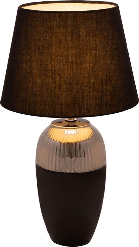Paulmann Pauleen Tischlampe Midnight Beauty - Keramik & Textil | Schwarz/Silber | E27 | Max 1x20W exklusiv