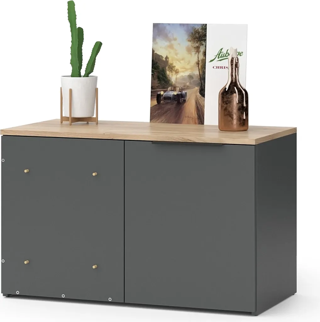 Commode d'angle Vicco Wido Anthracite 80 cm Meuble de Rangement Bas - 7