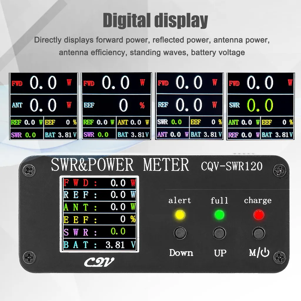 Wattmètre Numérique SWR 0.5-120W pour Radioamateur Ondes Courtes