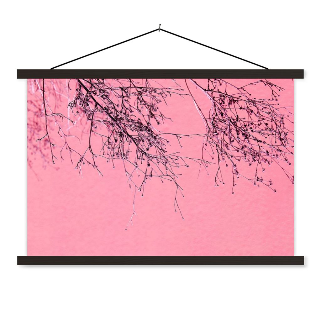MuchoWow Textilposter Blumen - Zweige - Sommer 150x100 cm mit schwarzem Rahmen - Schlafzimmer