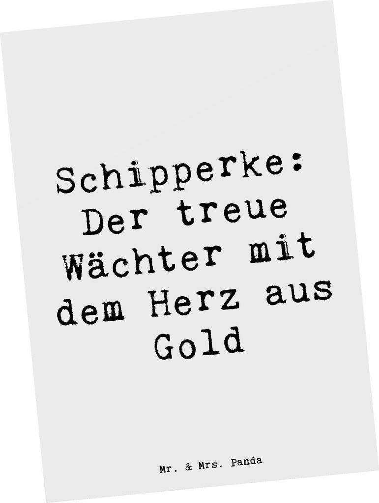 Mr. & Mrs. Panda Grußkarte Spruch Schipperke Wächterherz - Weiß - Geschenk, intelligenter Hund, wachsamer, loyaler, Fotokarte, Hunderassen Vielf...