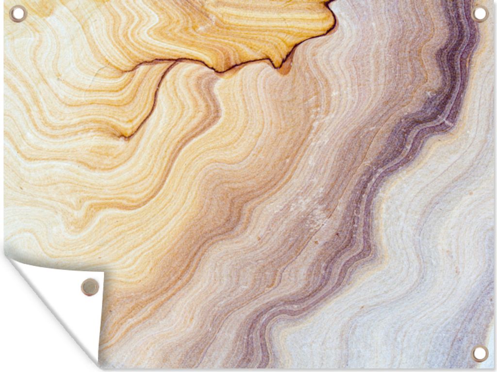 MuchoWow 40x30 cm Outdoor-Poster Gartendeko Sichtschutz Garten Poster für den Garten Marmor - Textur - Sandstein - Gold - Marmoroptik