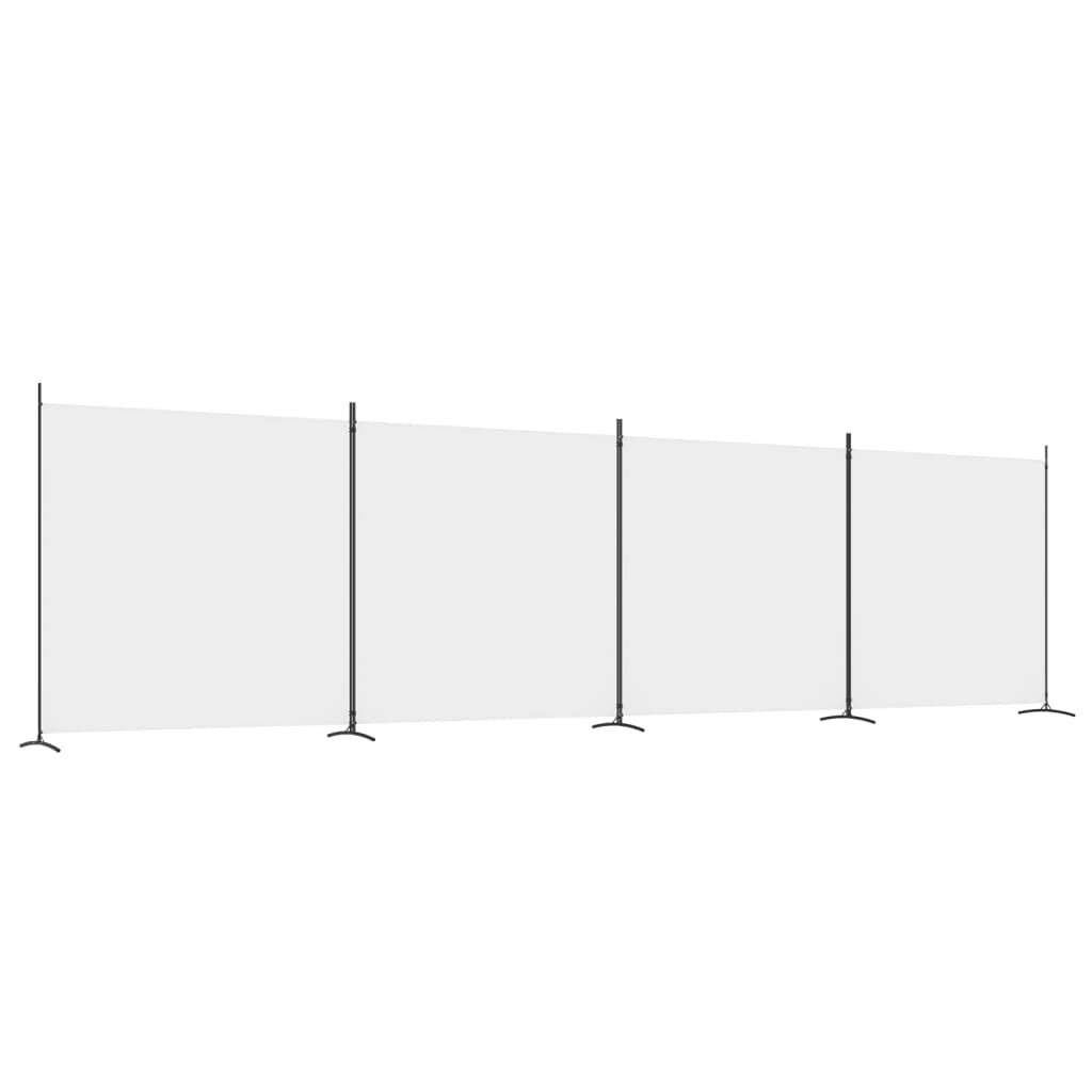 vidaXL 4dílný paraván bílý 698x180 cm látka - rozdělovač Obrázek produktu 