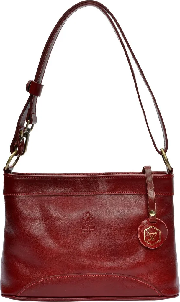 Sac à main cuir rouge pratique Luisa Vannini LV 3158 rangement facile