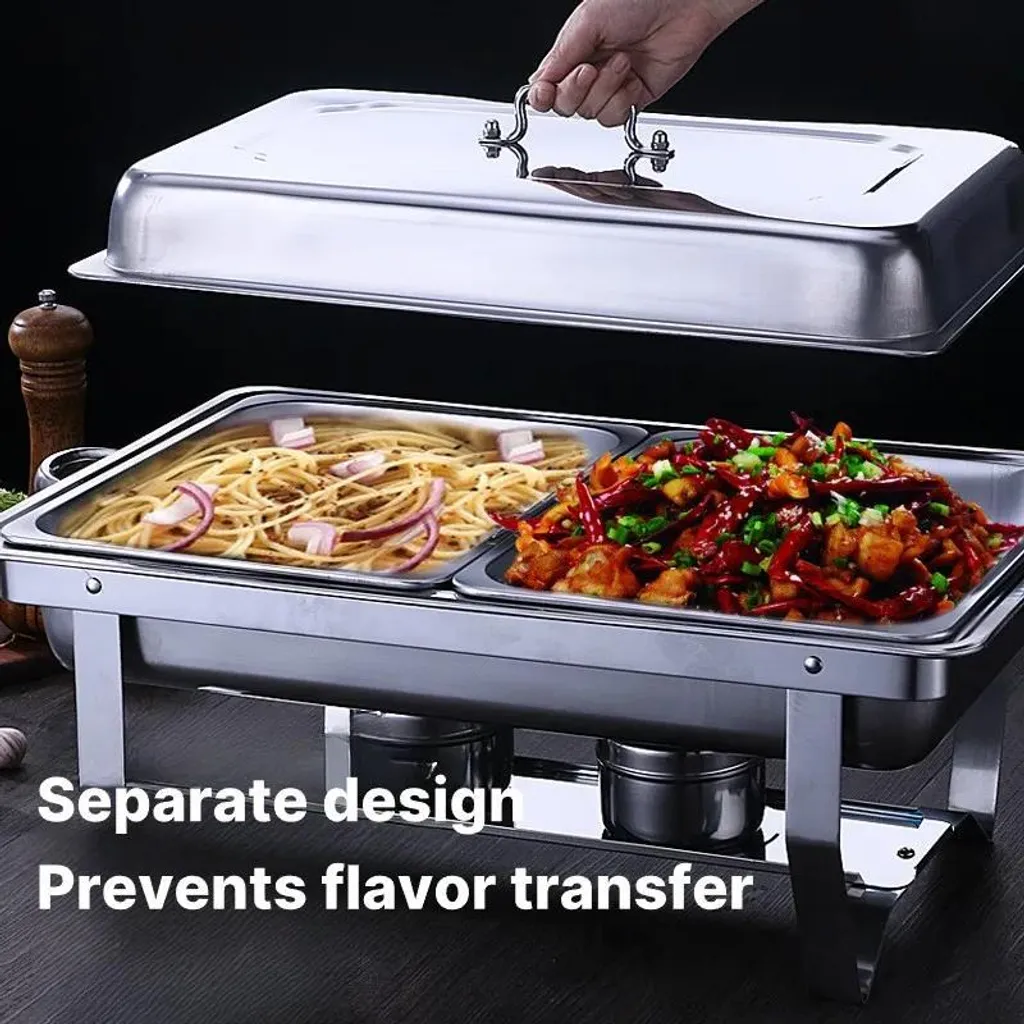 Chafing Dish Buffet Ottimizzato | Scaldavivande Inox Alta Efficienza - 2