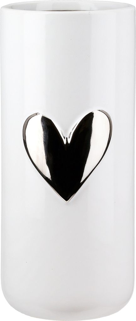 Gilde váza, "Modern Heart", motív srdca, keramika, biela, Obrázok produktu 
