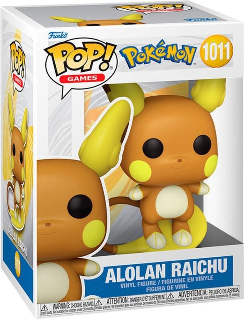 Pokemon Alolan Raichu Figure, Collectible Toy, 4-Inch Size
