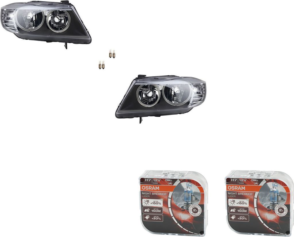 Johns, Scheinwerfer + Osram Night Breaker Laser passend für BMW 3 E90 E91 09/08- n L R 63117202573 63117202581 7202573 7202581 63117202574 6311720...