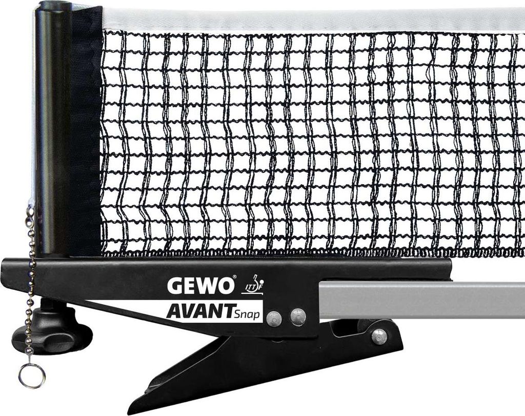 GEWO Tischtennisnetz / Avant Snap / ITTF / mit Federklammer / Schwarz /