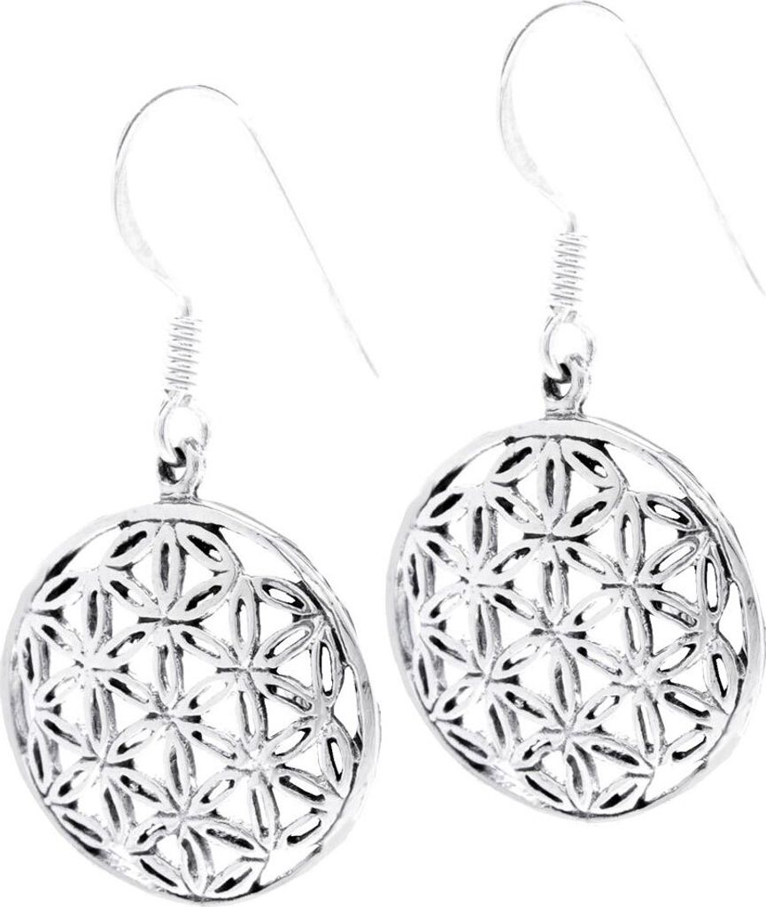 Silberohrhänger Die Blume des Lebens Schmuck Silber Blume des Lebens 3