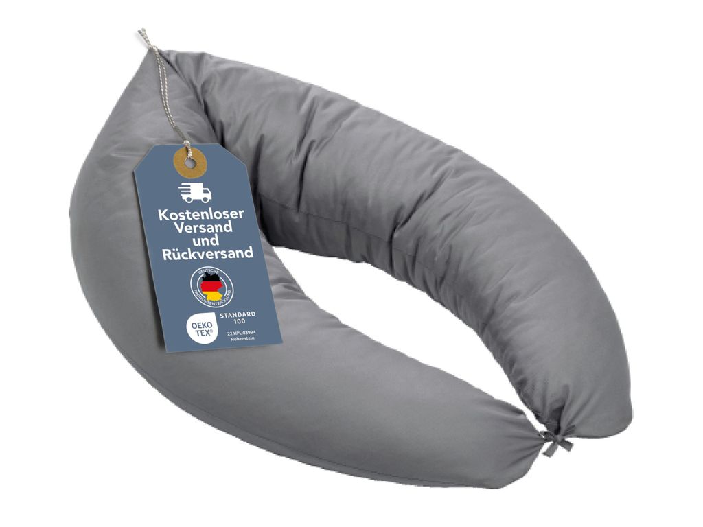 XXL Stillkissen grau | Schwangerschaftskissen | 190 x 40 cm Produktbild 