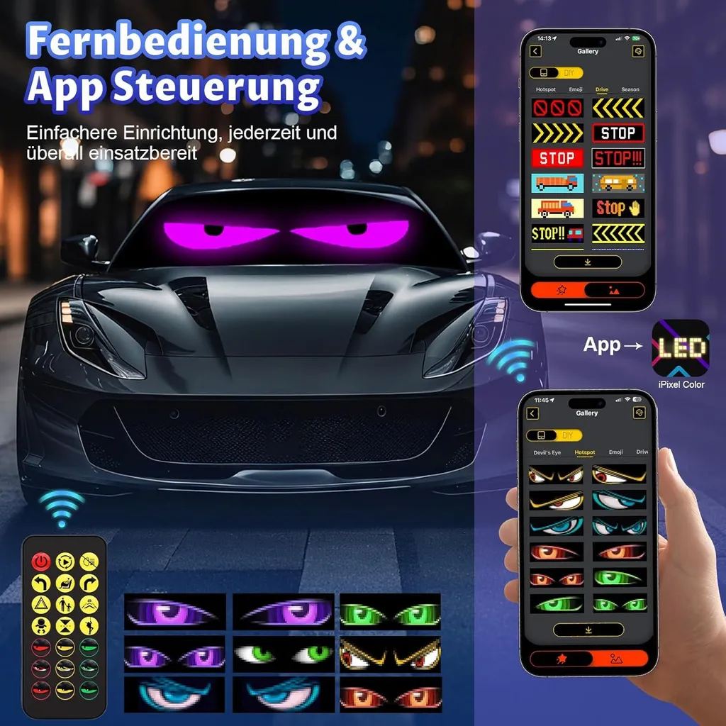 Yeux LED Programmables Devil Eyes avec App Bluetooth pour Pare-brise - 9