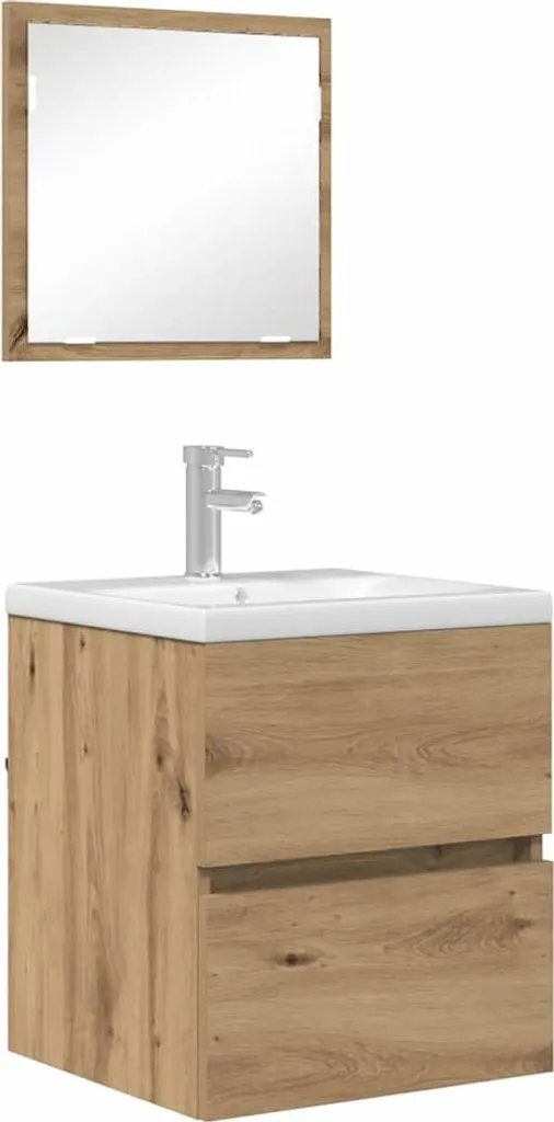 Mobiletto Bagno Rovere Artigianale 41 cm vidaXL - Salvaspazio