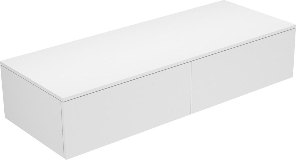 Keuco Sideboard EDITION 400 2 Frontauszüge 2100 x 289 x 535 mm weiß, Glas cashmere matt