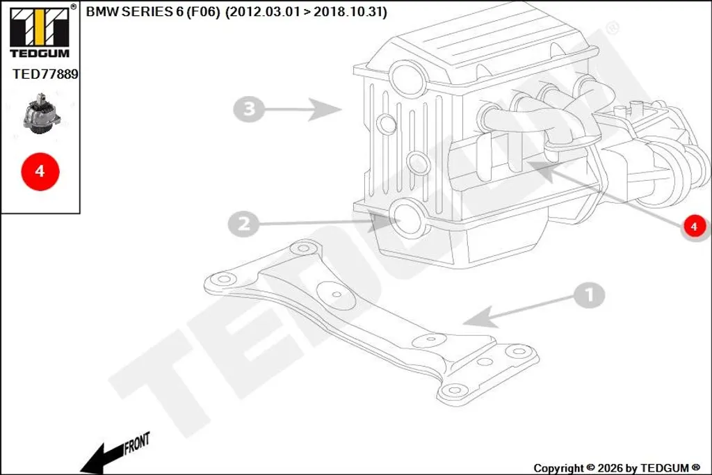 Éliminez les vibrations BMW F11 avec le support moteur gauche TED77889